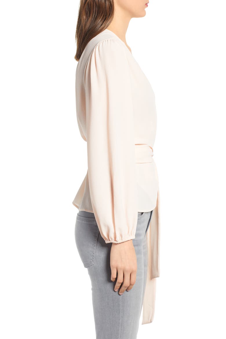 Wrap Top, Alternate, color, PINK WOOD