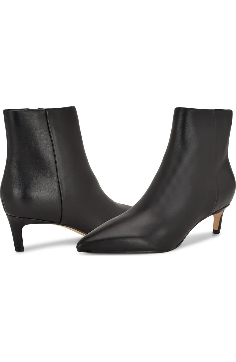 Nine West Brite Pointed Toe Kitten Heel Bootie, Alternate, color, Black Leather