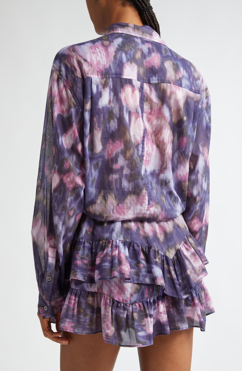 Isabel Marant Étoile Nath Tie Dye Cotton Button-Up Shirt, Alternate, color, Purple/ Lilac