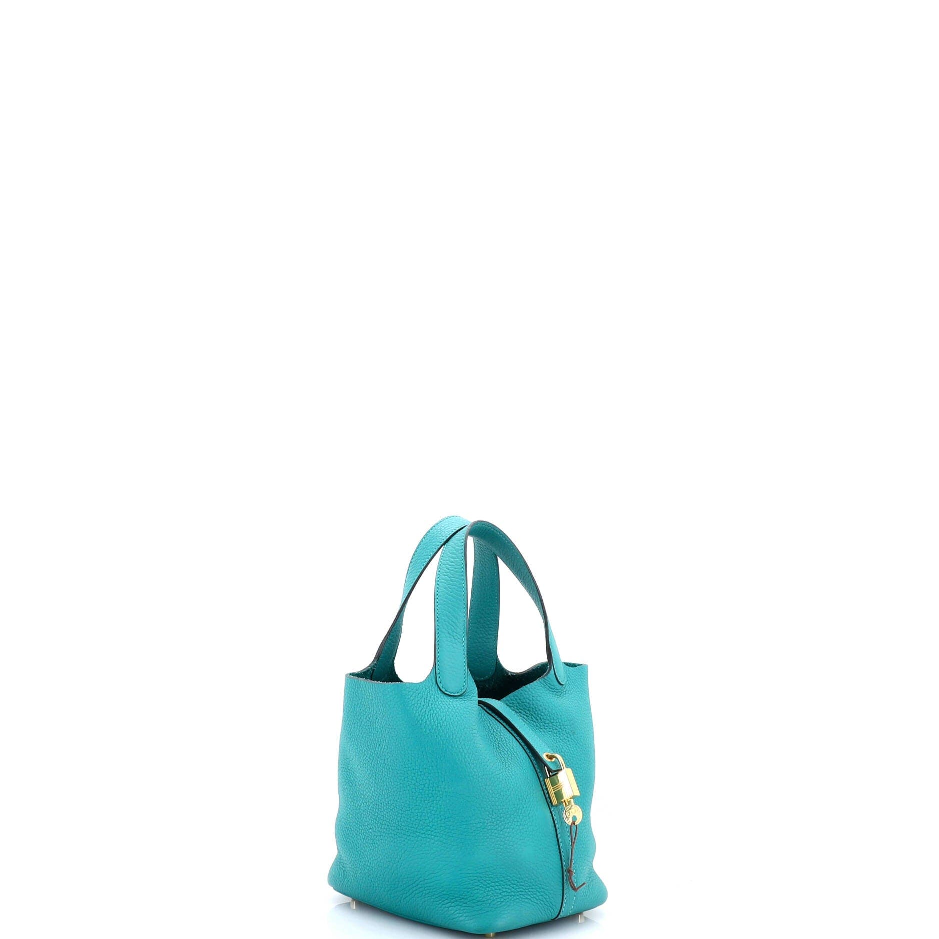 Pre-Owned Hermes Picotin Lock Bag Clemence PM, Alternate, color, Vert Verone