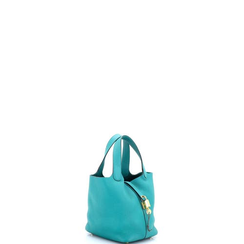 Pre-owned Hermes Hermes Picotin Lock Bag Clemence Pm In Blue