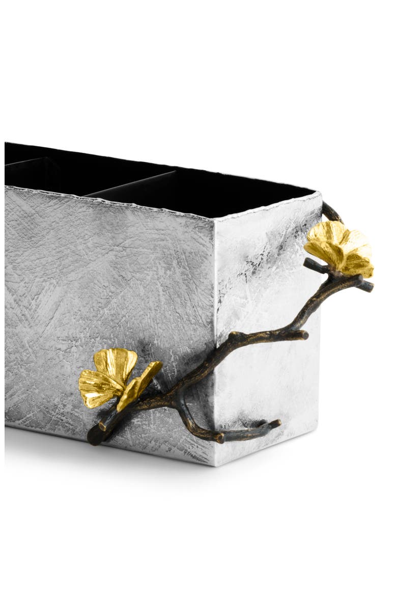 Butterfly Ginkgo Cutlery Caddy, Alternate, color, SILVER/ GOLD