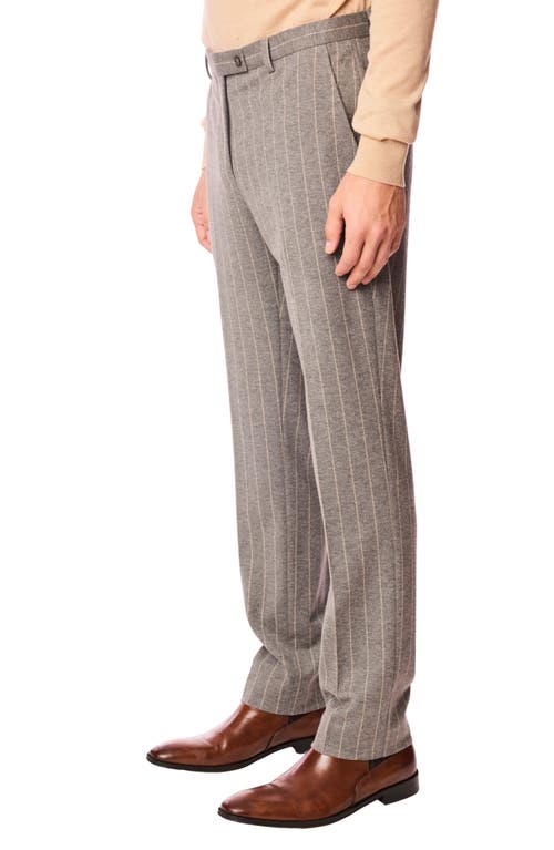 Paisley & Gray Downing Slim Fit Flat Front Pinstripe Dress Pants In Gray
