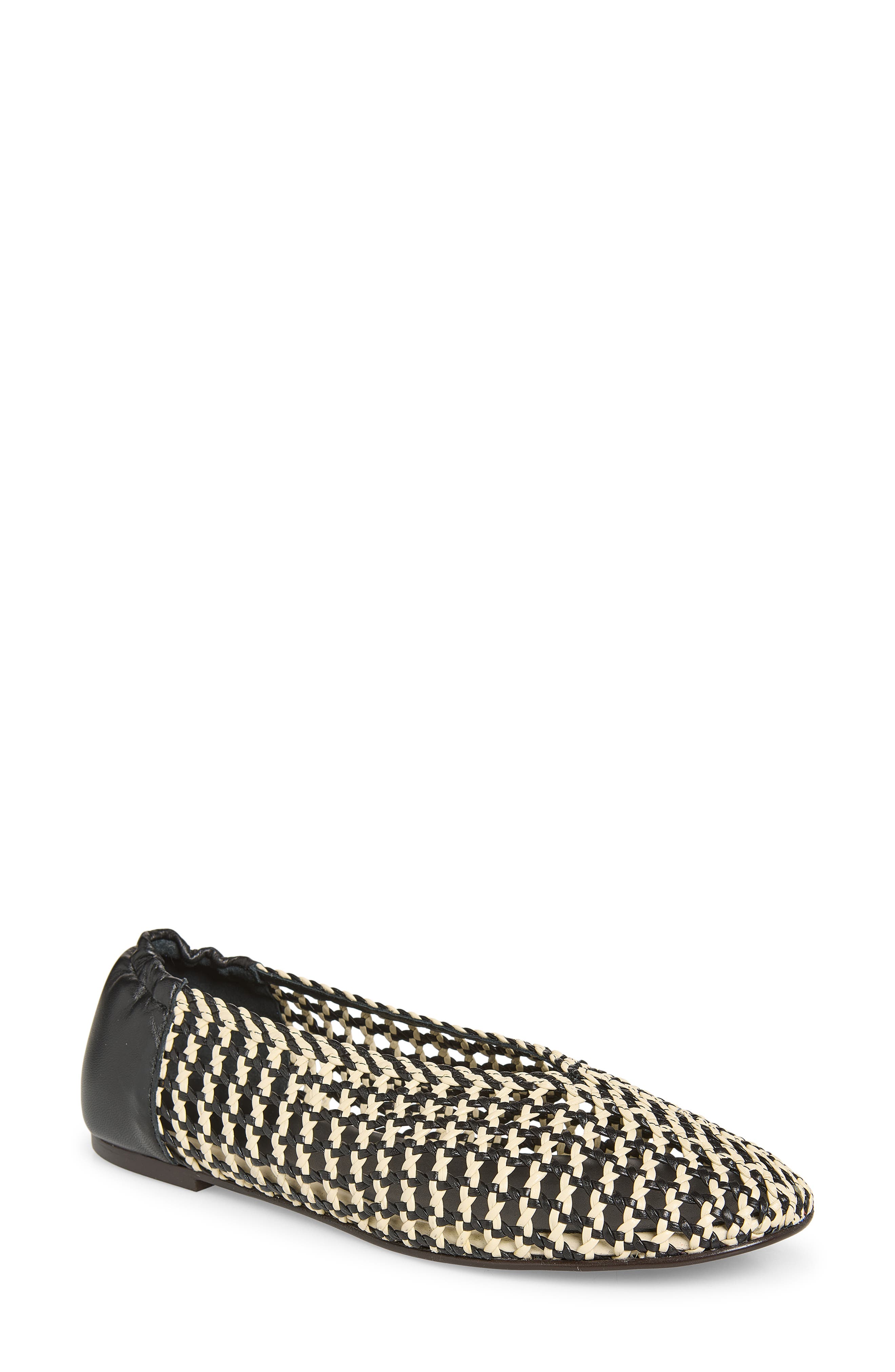 Freda Salvador Woven Ballet Flat, Main, color, Vanilla Woven Calf