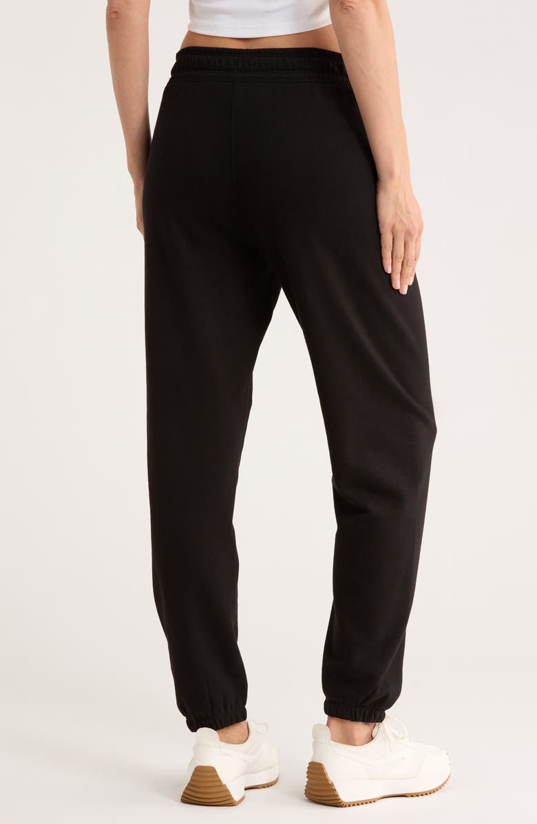 CALVIN KLEIN PERFORMANCE High Waist Relaxed Cotton Blend Sweatpants, Alternate, color, Black