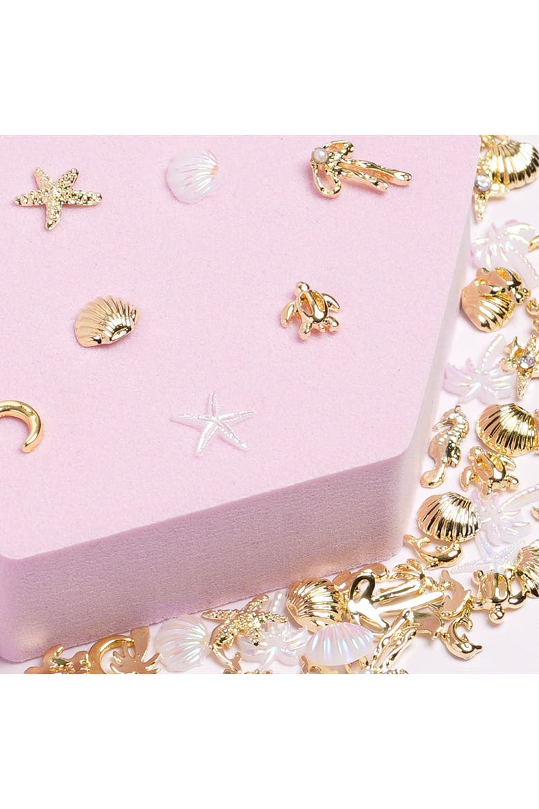 Ocean Starlight - 120+ Assorted Nail Charms, Alternate, color, Gold/White