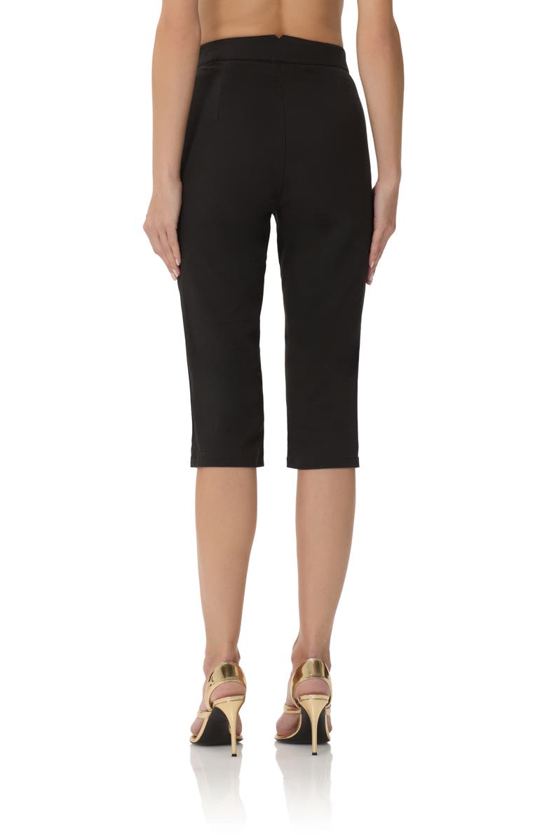 AFRM Calla Faux Leather Capri Pants, Alternate, color, Noir