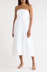 A.L.C. Tate Strapless Cotton A-Line Midi Dress