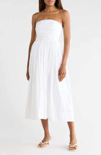 A.L.C. Tate Strapless Cotton A-Line Midi Dress