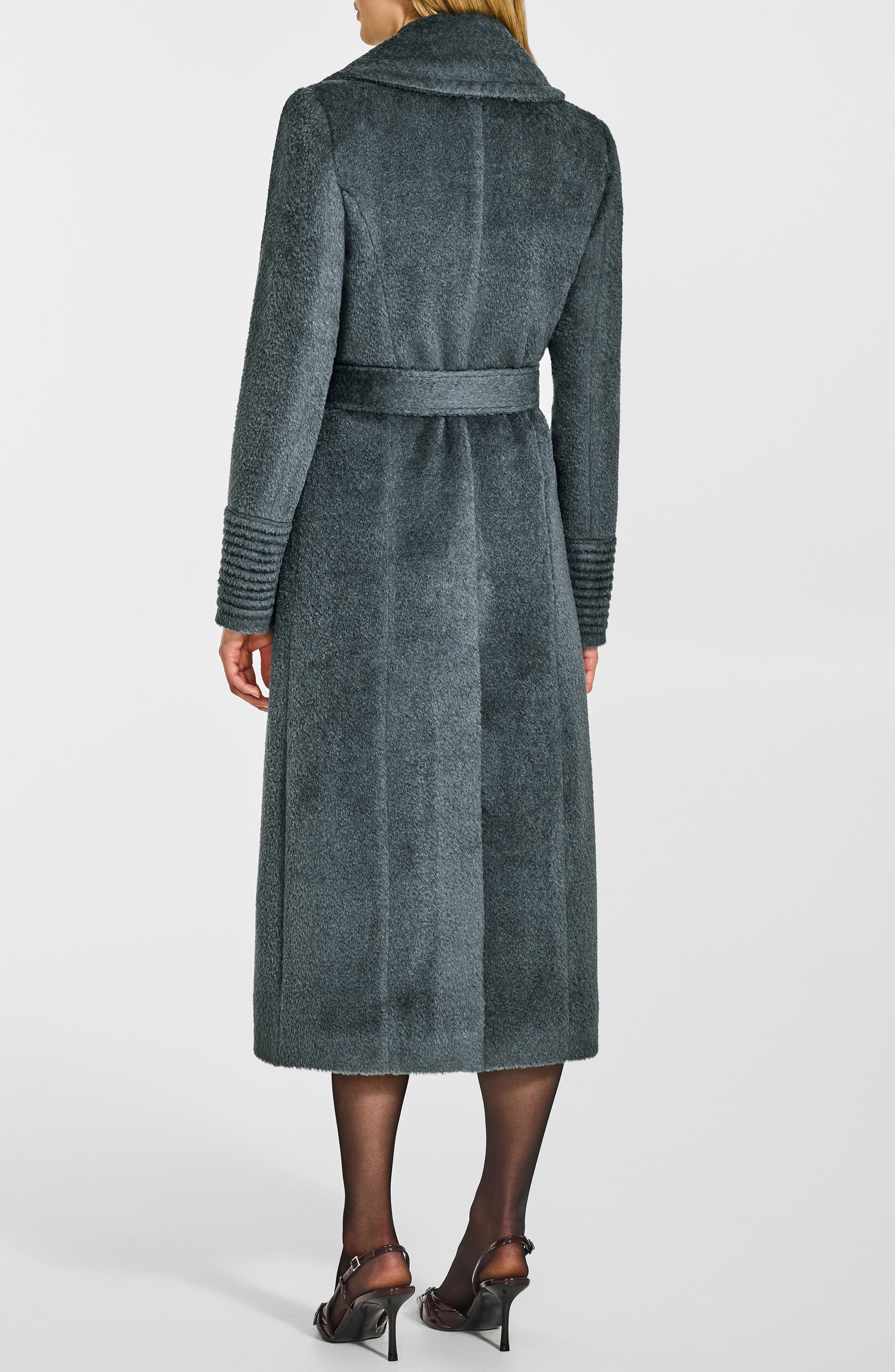 Boucle Wool & Alpaca Blend Wrap Coat - image 2
