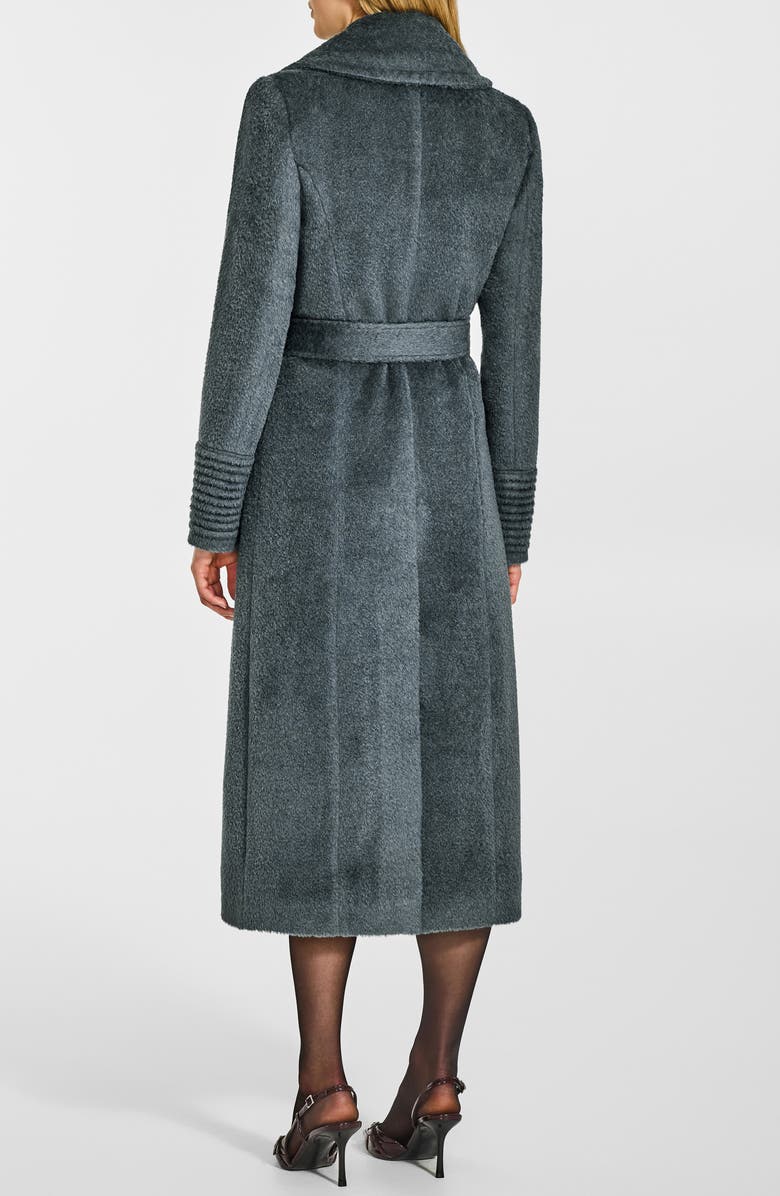 SENTALER Bouclé Wool & Alpaca Blend Wrap Coat, Alternate, color, Graphite