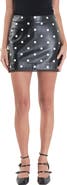 English Factory Polka Dot Faux Leather Miniskirt