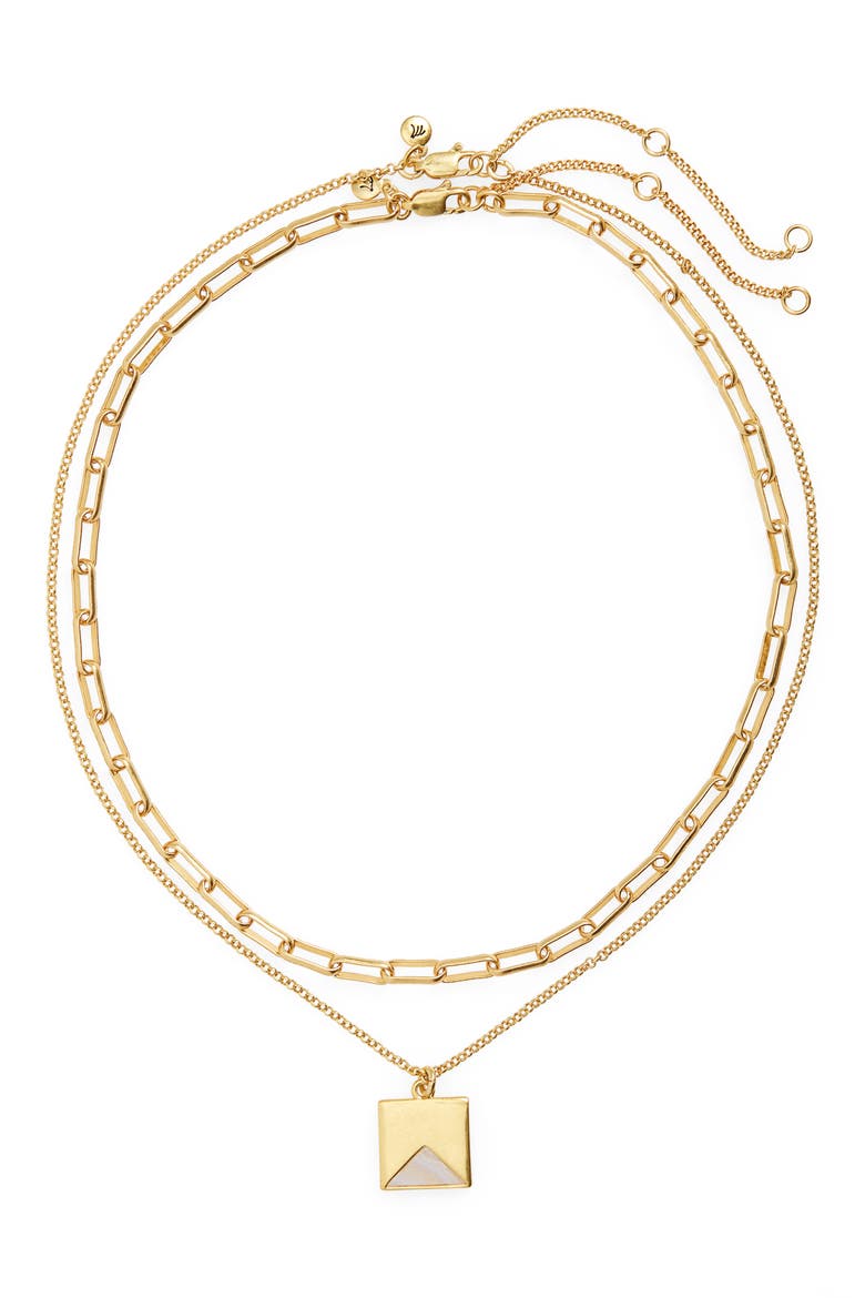 Palisade Pendant Necklace Set, Main, color, VINTAGE GOLD