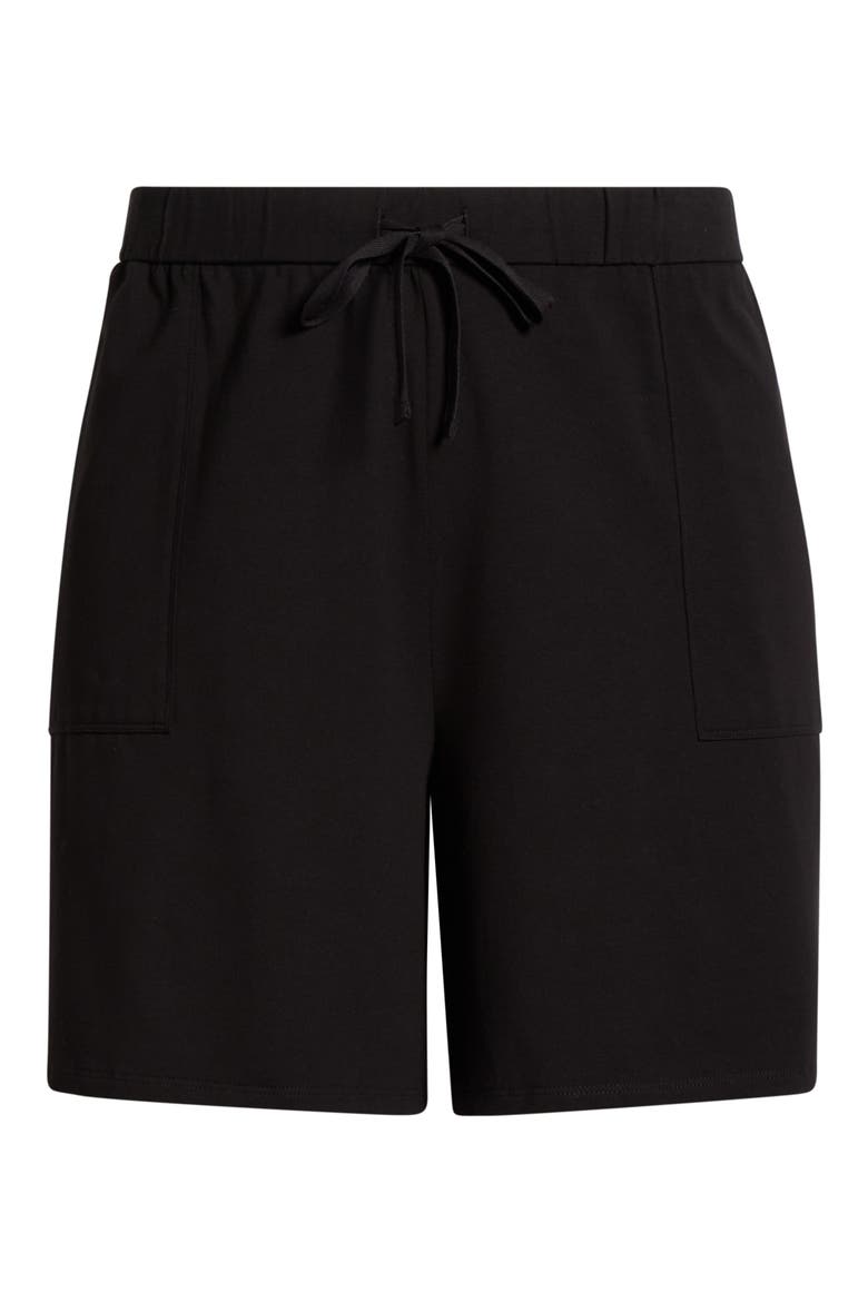 Stretch Organic Cotton Drawstring Shorts, Alternate, color, BLACK