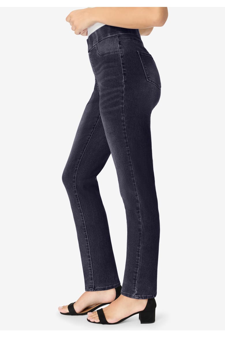 Plus Size 360° Stretch Straight Leg Jean, Alternate, color, MEDIUM STONEWASH