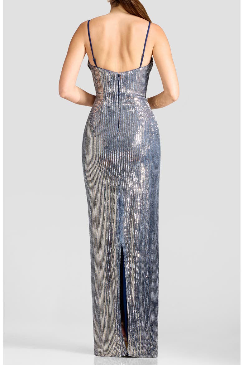 Elanora Sequin Column Gown, Alternate, color, NAVY-GOLD