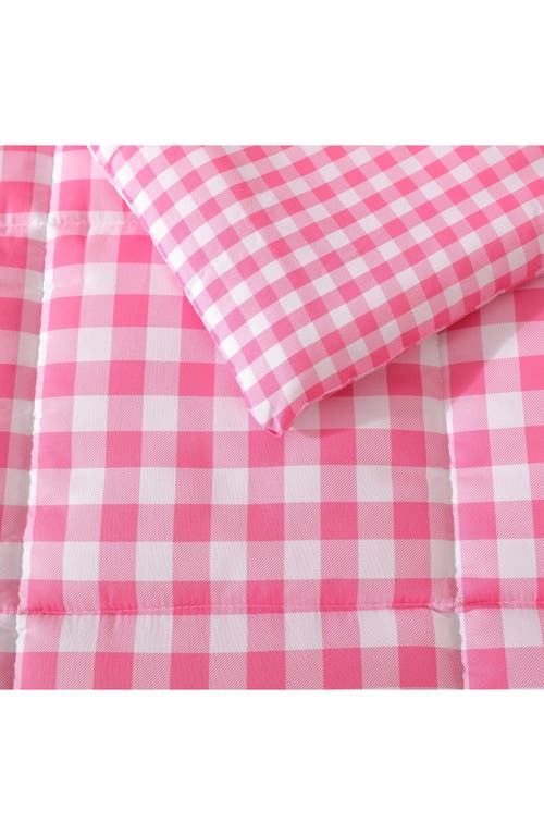 Eddie Bauer Preston Check Microfiber Comforter Set In White/light Pink