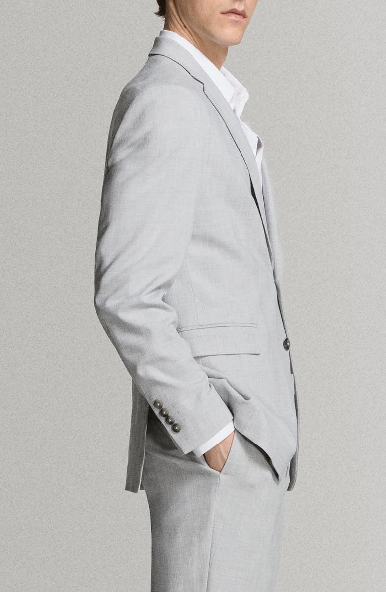 MANGO Superslim Fit Stretch Sport Coat, Alternate, color, Light Heather Grey