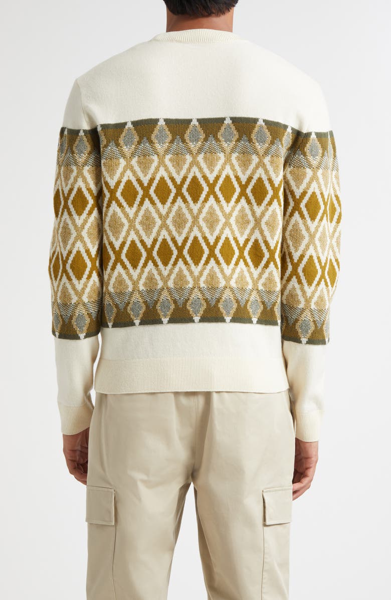 Moncler Fair Isle Virgin Wool Sweater, Alternate, color, White