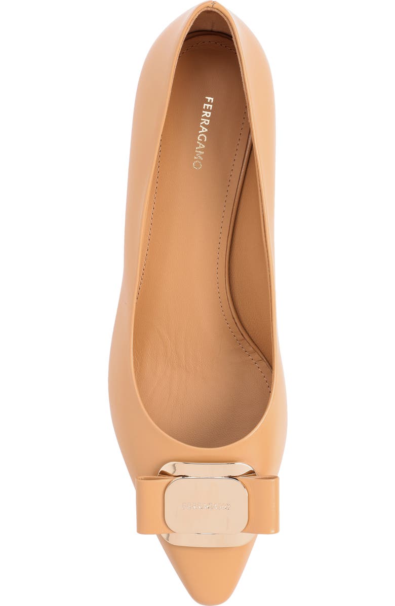 FERRAGAMO Zelma Bow Pointed Toe Kitten Heel Pump, Alternate, color,