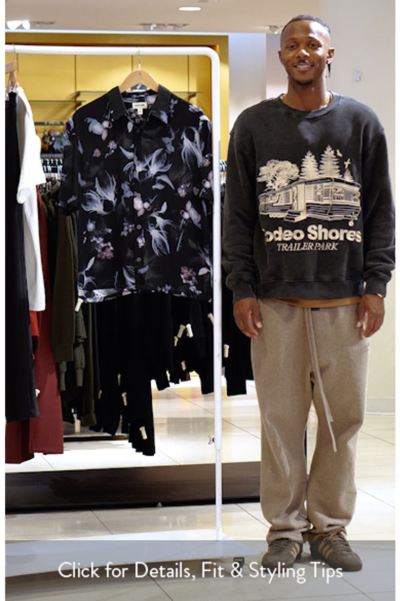 Oversize Floral Short Sleeve Button-Up Shirt video