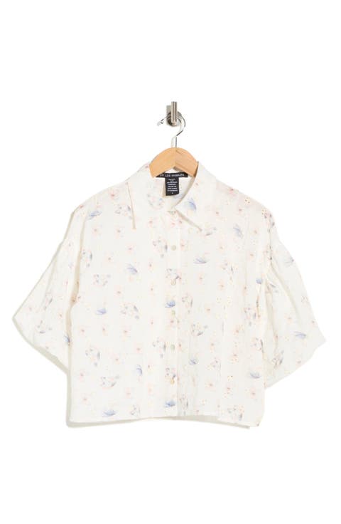 Puff Sleeve Print Top
