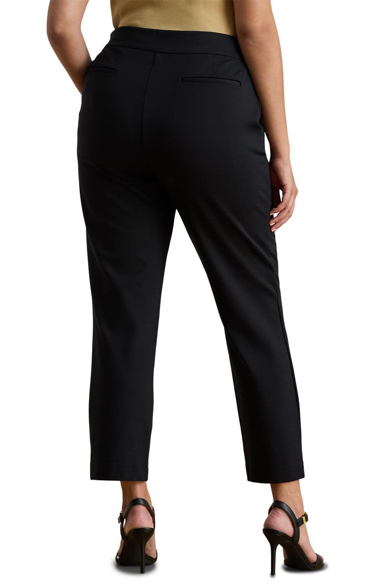 Lauren Ralph Lauren Ponte Ankle Slim Straight Leg Pants, Alternate, color, Black