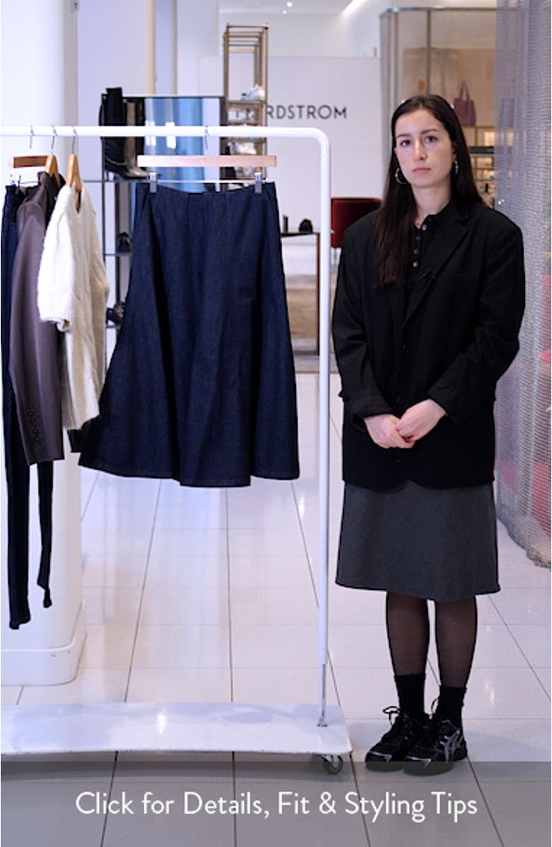 Flared Denim Midi Skirt, sales video thumbnail