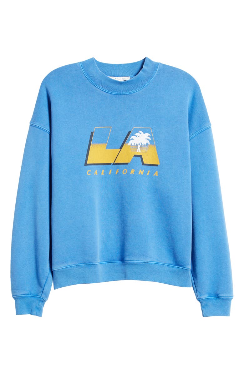 FRAME Los Angeles Cotton Blend Sweatshirt, Alternate, color, Washed Bright Blue