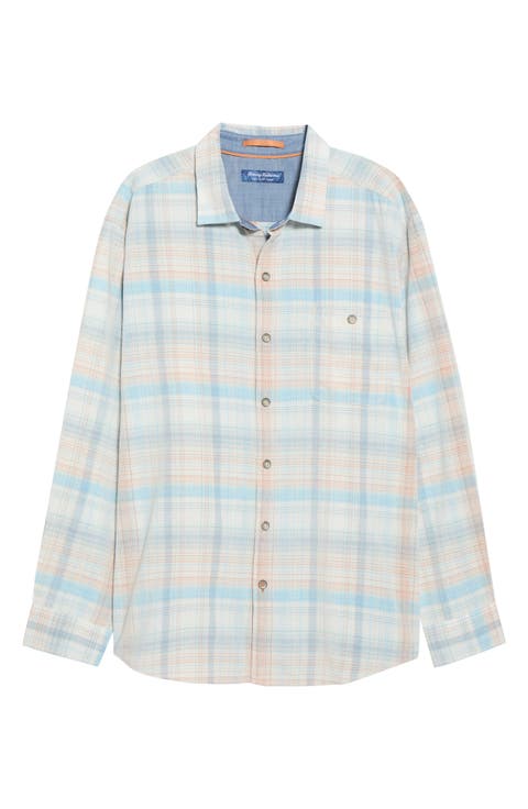 Coastline Cord Check Cotton Button-Up Shirt
