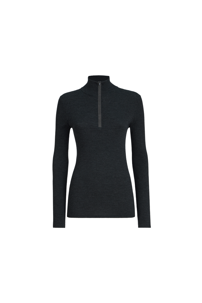 Virgin wool and cashmere sweater, Alternate, color, Anthracite