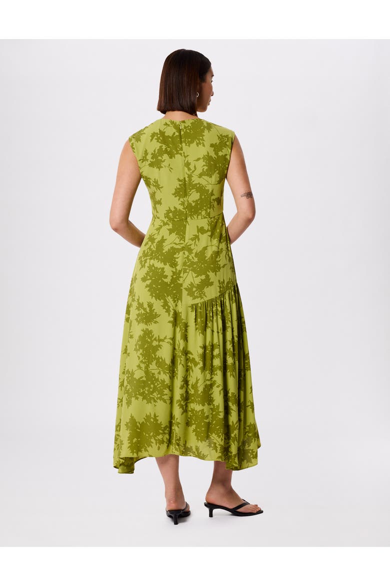 Floral Asymmetric Dress, Alternate, color, Grn/Multi