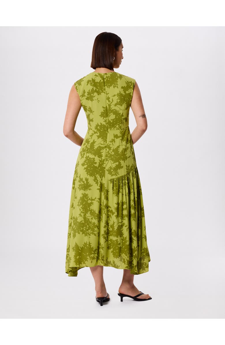 Whistles Floral Asymmetric Dress, Alternate, color, Grn/Multi