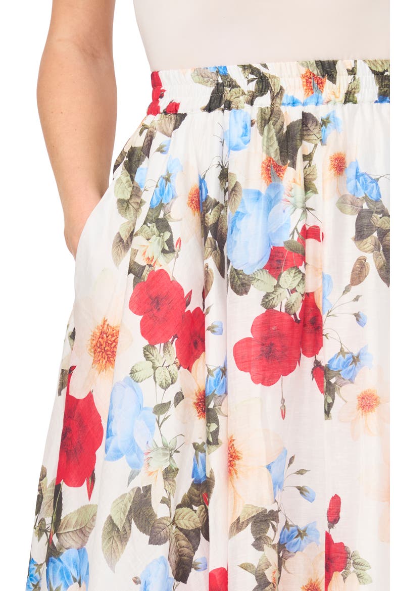 Floral Maxi Skirt, Alternate, color, ULTRA WHITE