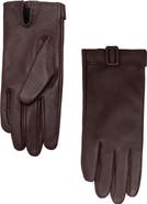 MANGO Buckle Detail Leather Gloves