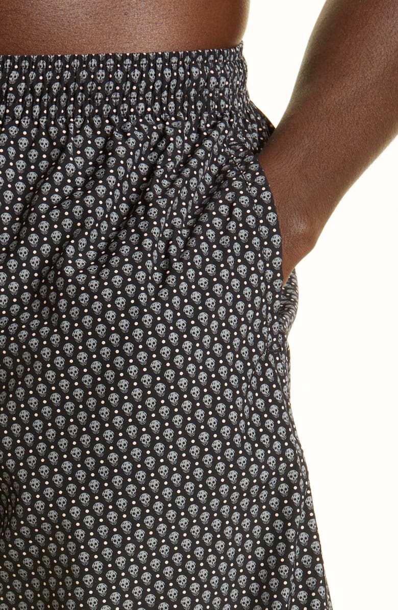 McQueen Men's Skull Long Swim Trunks, Alternate, color, 