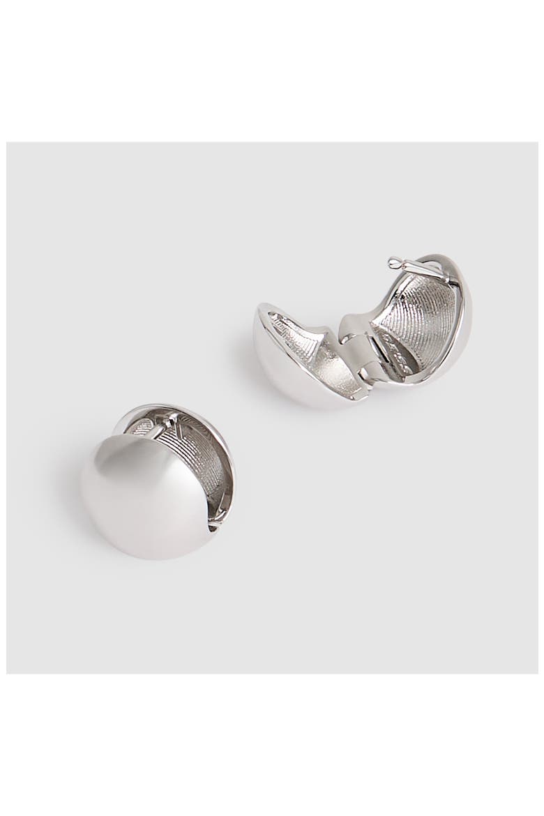 Pollie Polished Ball Huggie Hoop Earrings, Alternate, color, SILVER TONE