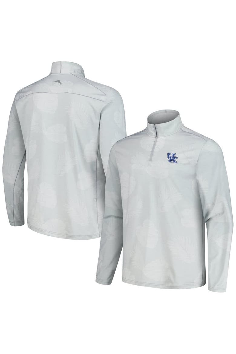 Men's Tommy Bahama Gray Kentucky Wildcats Delray Frond IslandZone Half-Zip Jacket, Main, color, Gray