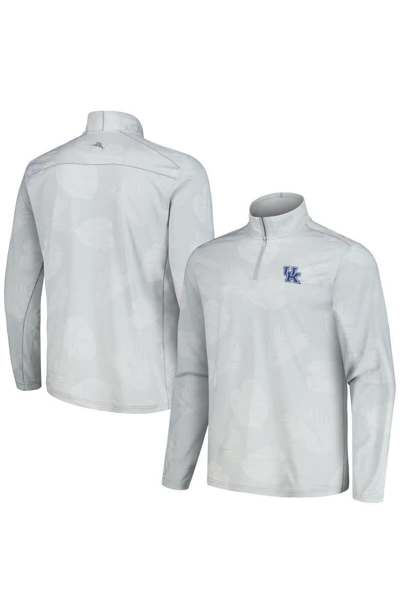 Tommy Bahama Men's Tommy Bahama Gray Kentucky Wildcats Delray Frond IslandZone Half-Zip Jacket, Main, color, Gray