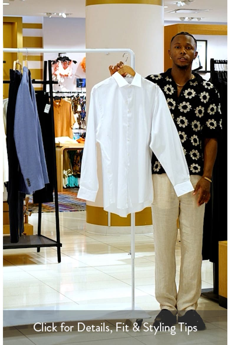 Traditional Fit Solid Herringone Dress Shirt video
