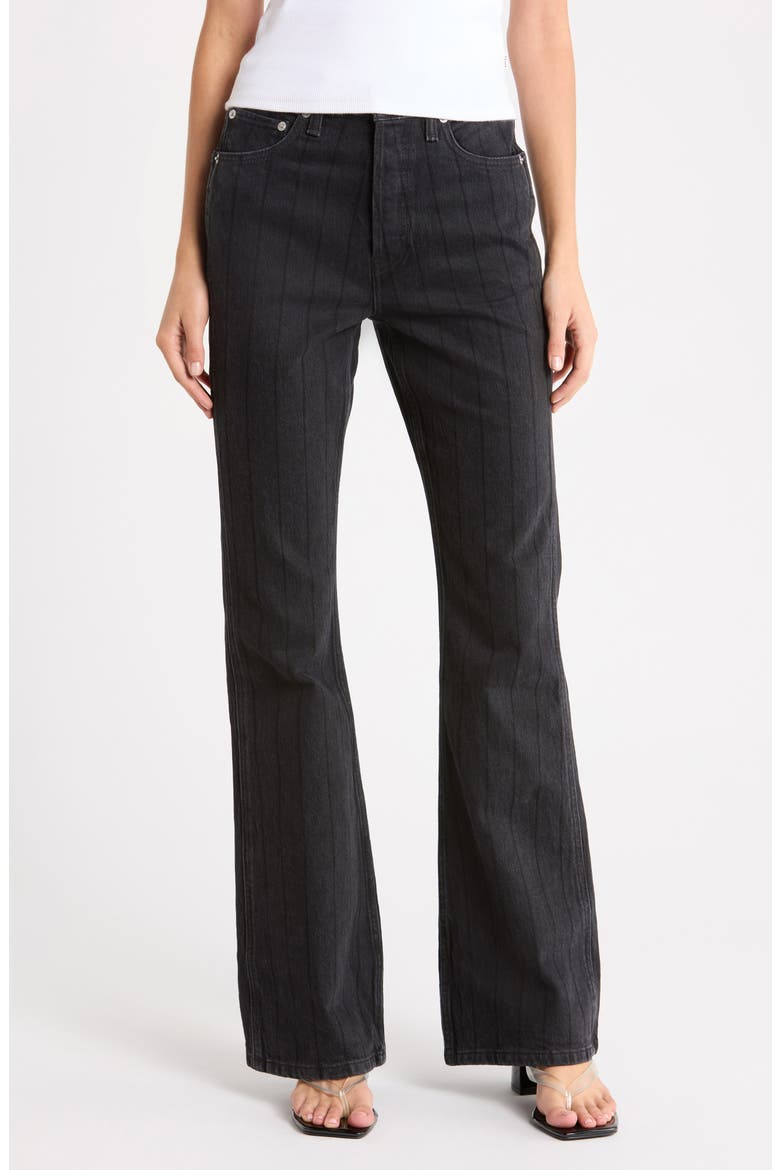 The Riding High Waist Flare Leg Jeans, Main, color, NIGHT RIDER