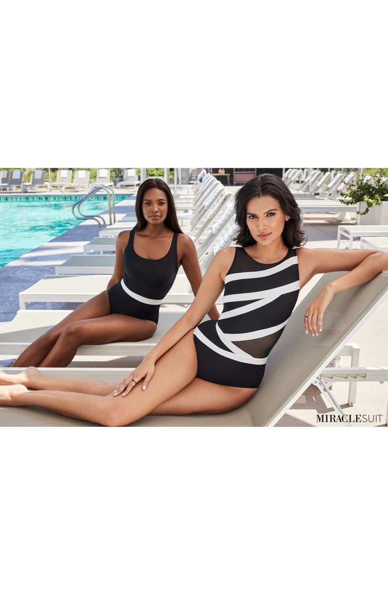 Miraclesuit<sup>®</sup> Spectra One-Piece Swimsuit, Alternate, color, Black/ White