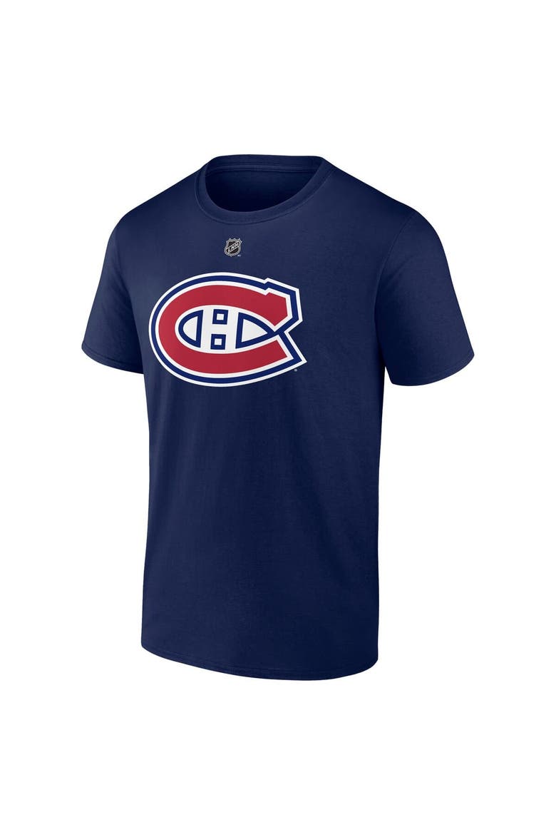 Men's Fanatics Ivan Demidov Navy Montreal Canadiens Authentic Stacked Name & Number T-Shirt, Alternate, color, Navy