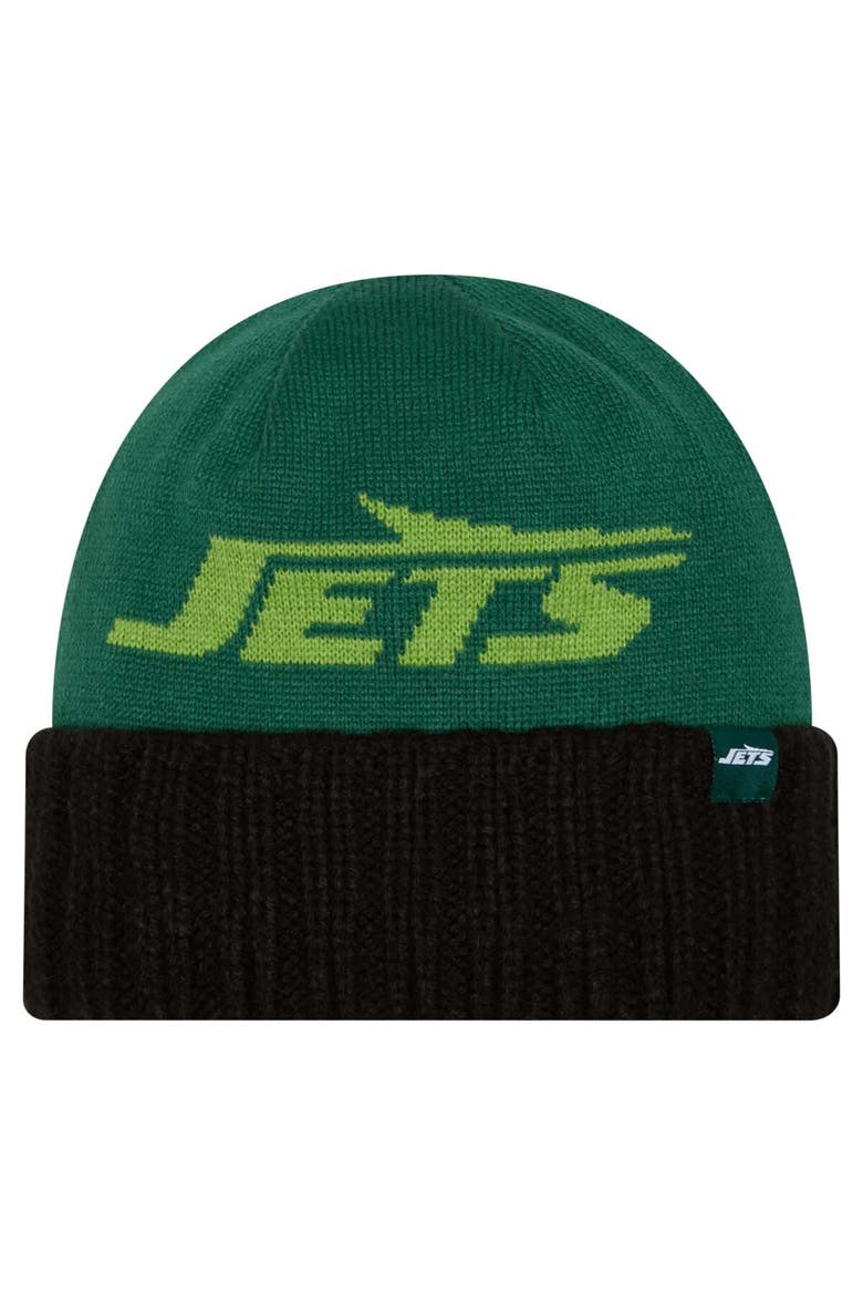 Men's New Era Green New York Jets Oversize Cuffed Knit Hat, Main, color, Green