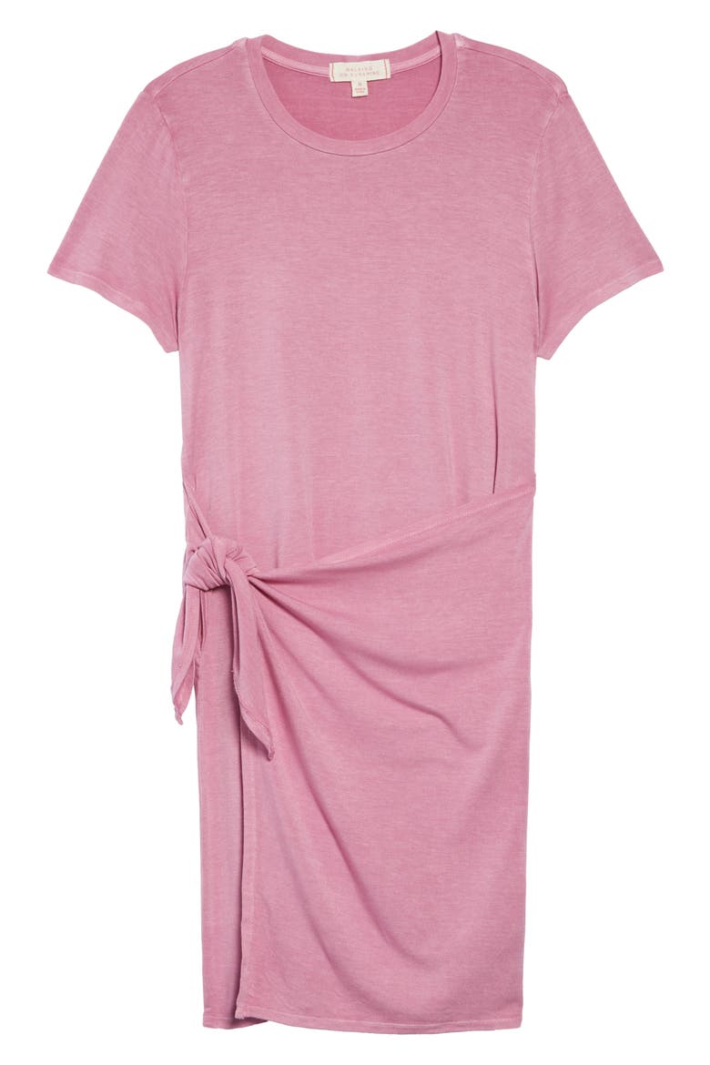 Tie Front Dress, Main, color, ORCHID PIGMENT WASH