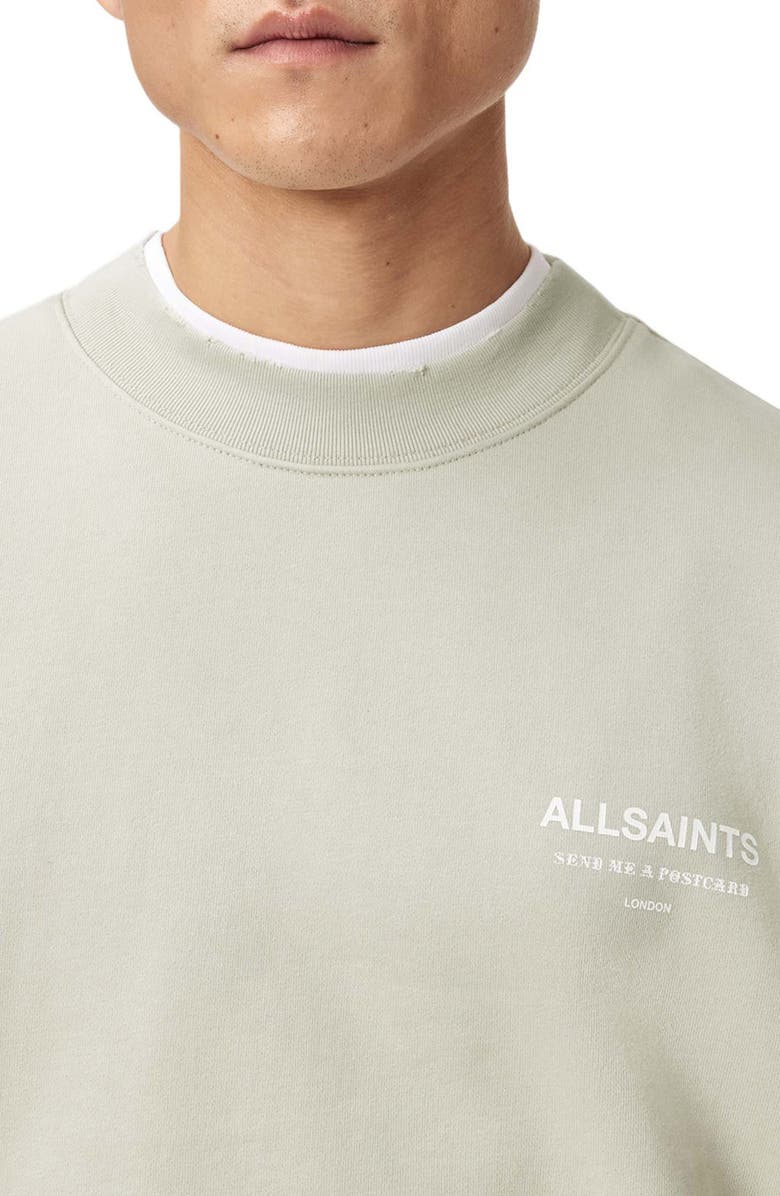 AllSaints Dreamer Oversize Cotton Fleece Crewneck Sweatshirt, Alternate, color, Powdered Green