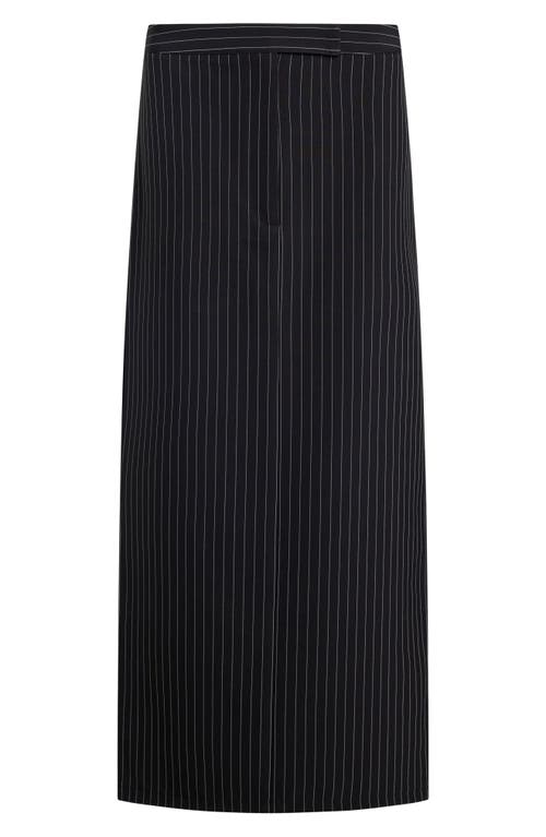 Shop Lioness Lune Pinstripe Low Rise Maxi Skirt In Onyx Pinstripe