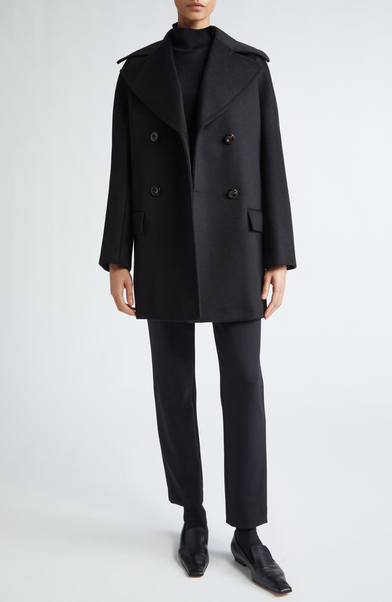 Max Mara Studio Kent Short Wool Peacoat, Alternate, color, 