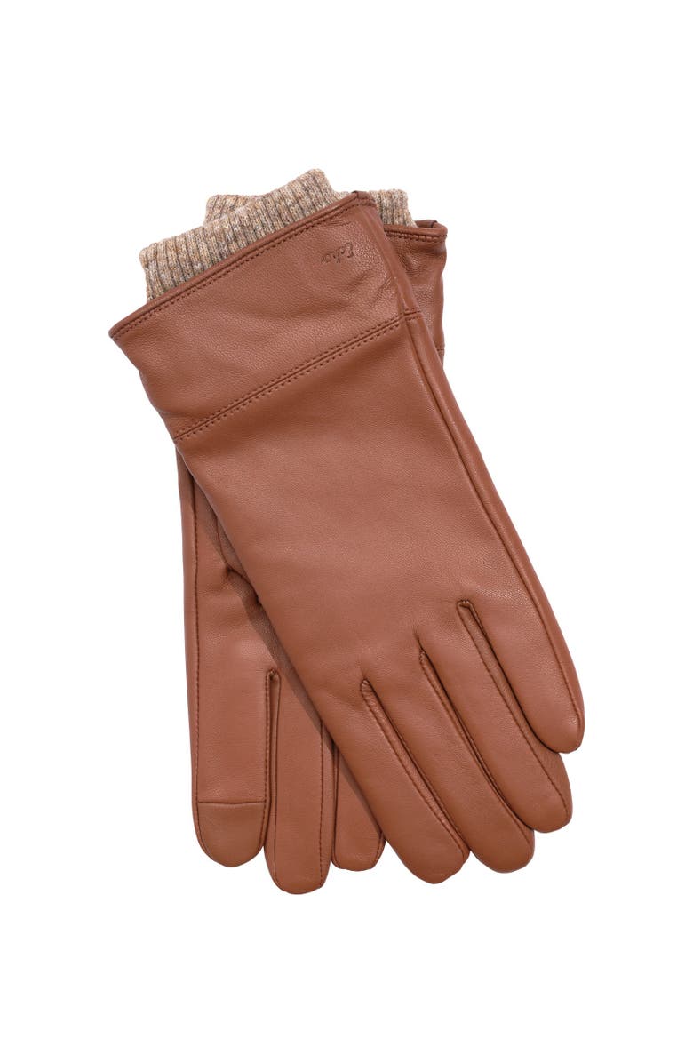 Echo Rib Cuff Leather Glove, Main, color, Cinnamon Bark