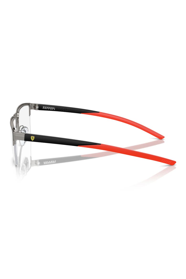 55mm Pillow Optical Glasses, Alternate, color, GUNMETAL BRUSHED / DEMO LENS